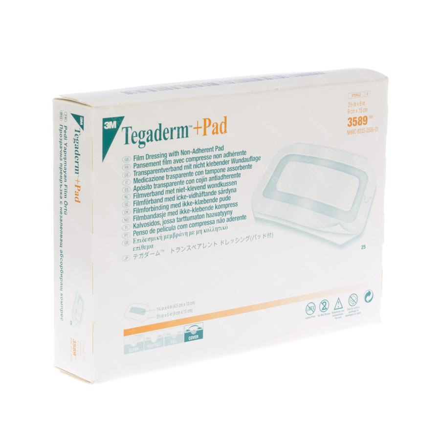 Tegaderm + Pad 3m Transp Steril 9cmx15cm 25 3589