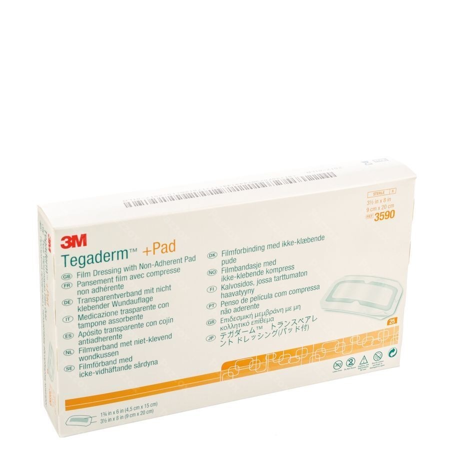 Tegaderm + Pad 3m Transp Steril 9cmx20cm 25 3590