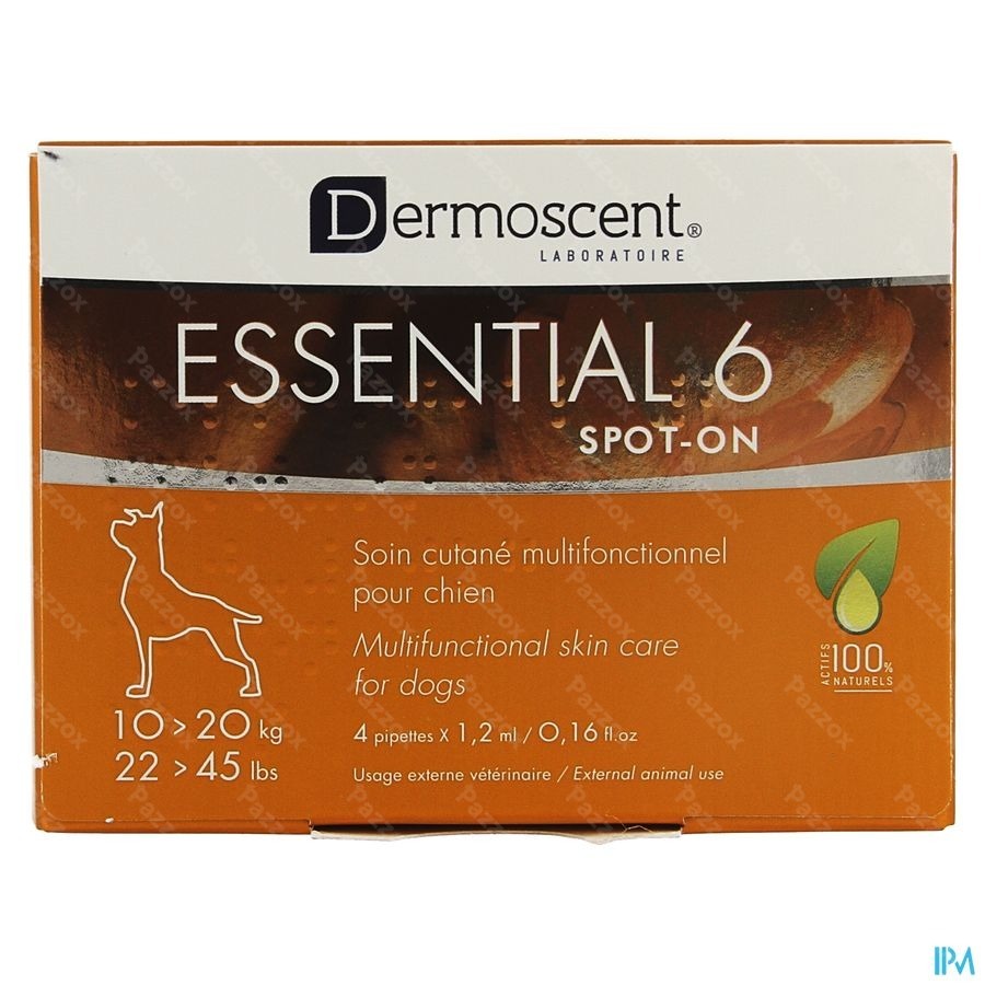Dermoscent Essential 6 Spot-On Hond 10-20kg 4x1,2ml