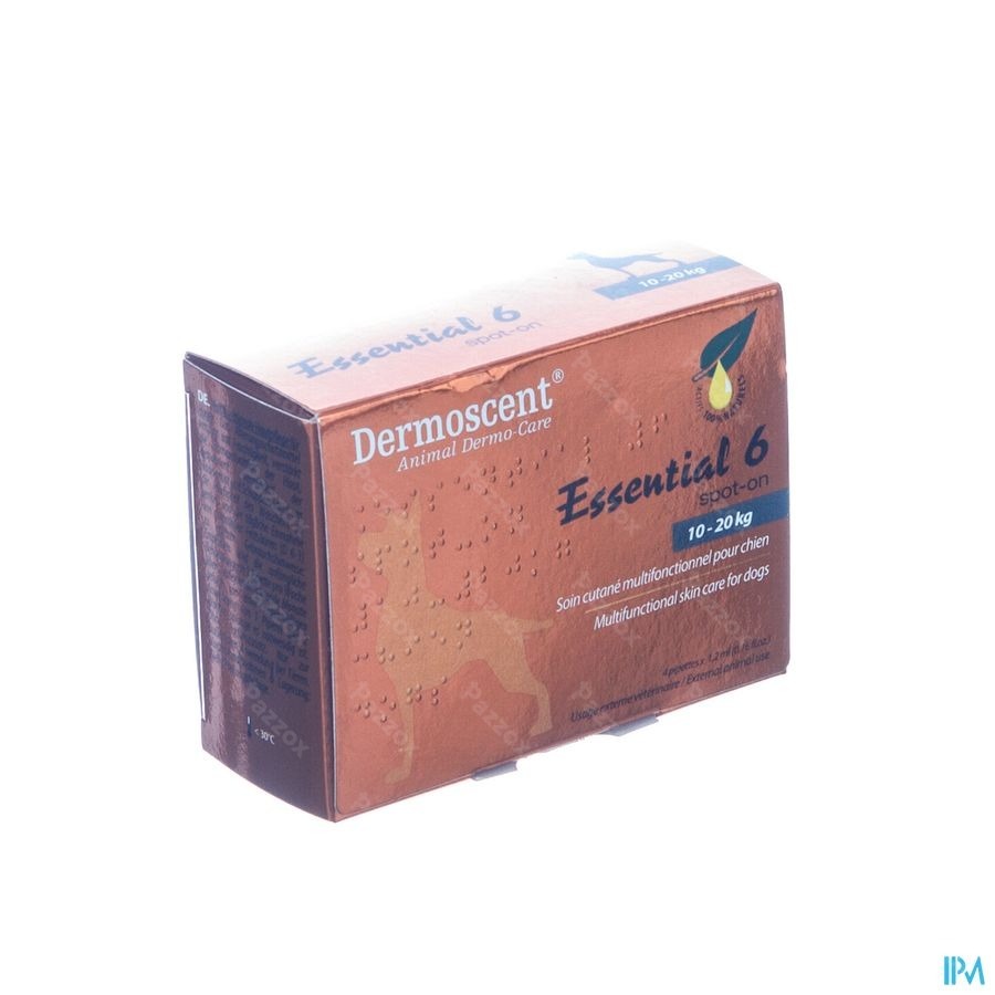 Dermoscent Essential 6 Spot-On Hond 10-20kg 4x1,2ml