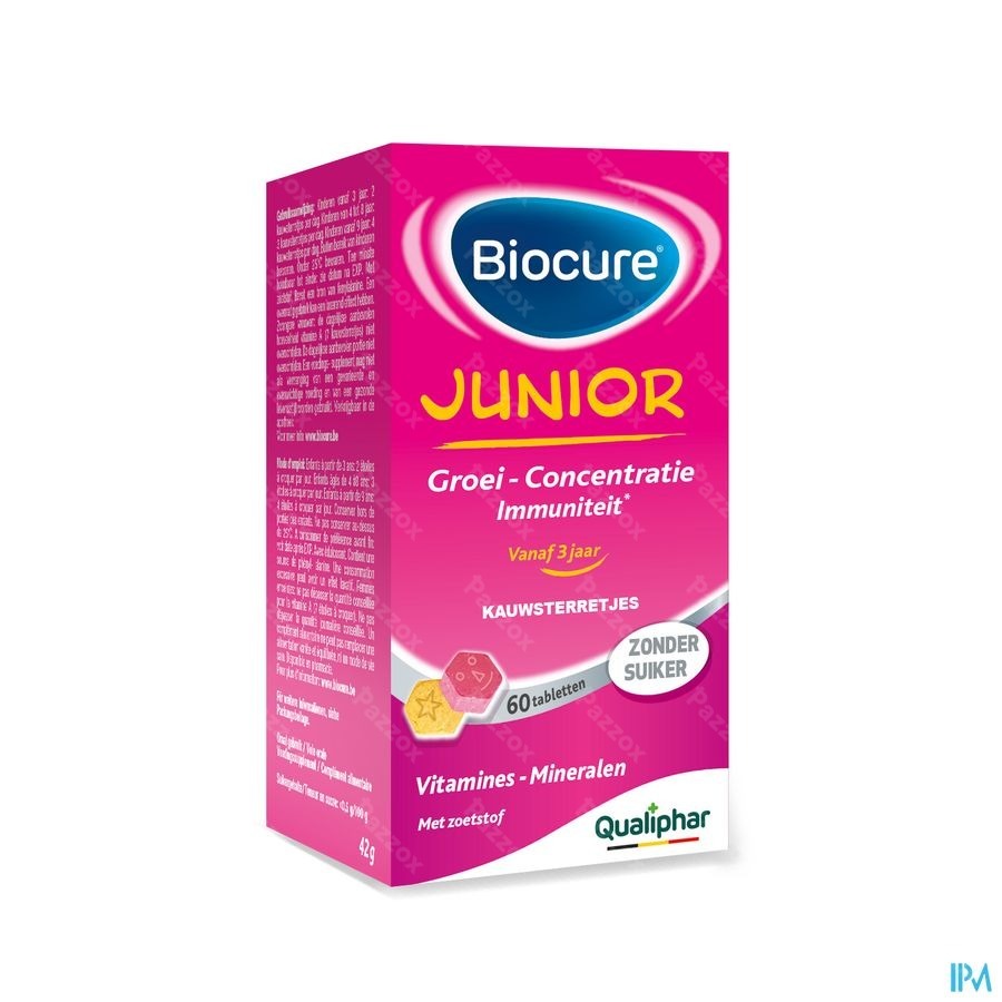 Biocure Junior Multivitamine Groei 60 Kauwsterretjes