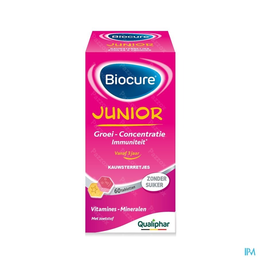Biocure Junior Multivitamine Groei 60 Kauwsterretjes
