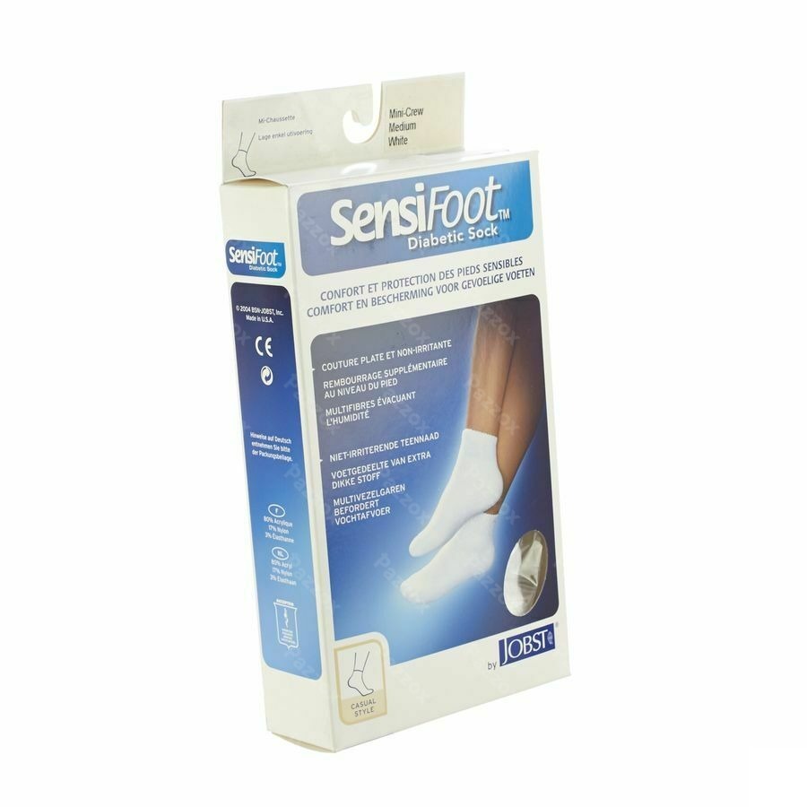 Sensifoot Minisok Diabet. Voet Wit 1p M 79759