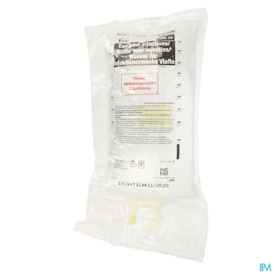 Bx Aqua Pr Prepara Inj Viaflo 1000ml Sol Iv Viaflo