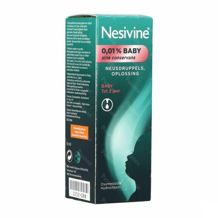 Nesivine 0,01% Sine Conservans Neusdruppels Baby 5ml