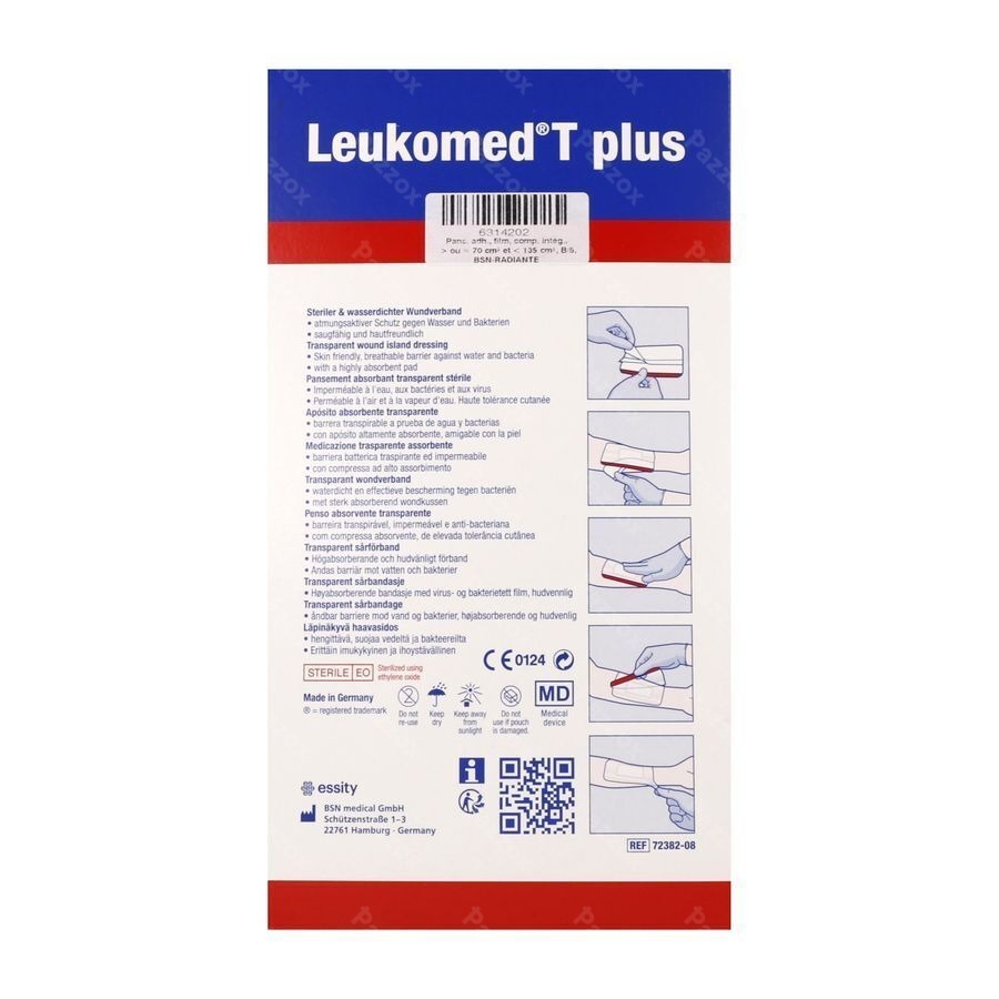 Leukomed T Plus Verb Ster 8,0cmx15cm 5 7238208