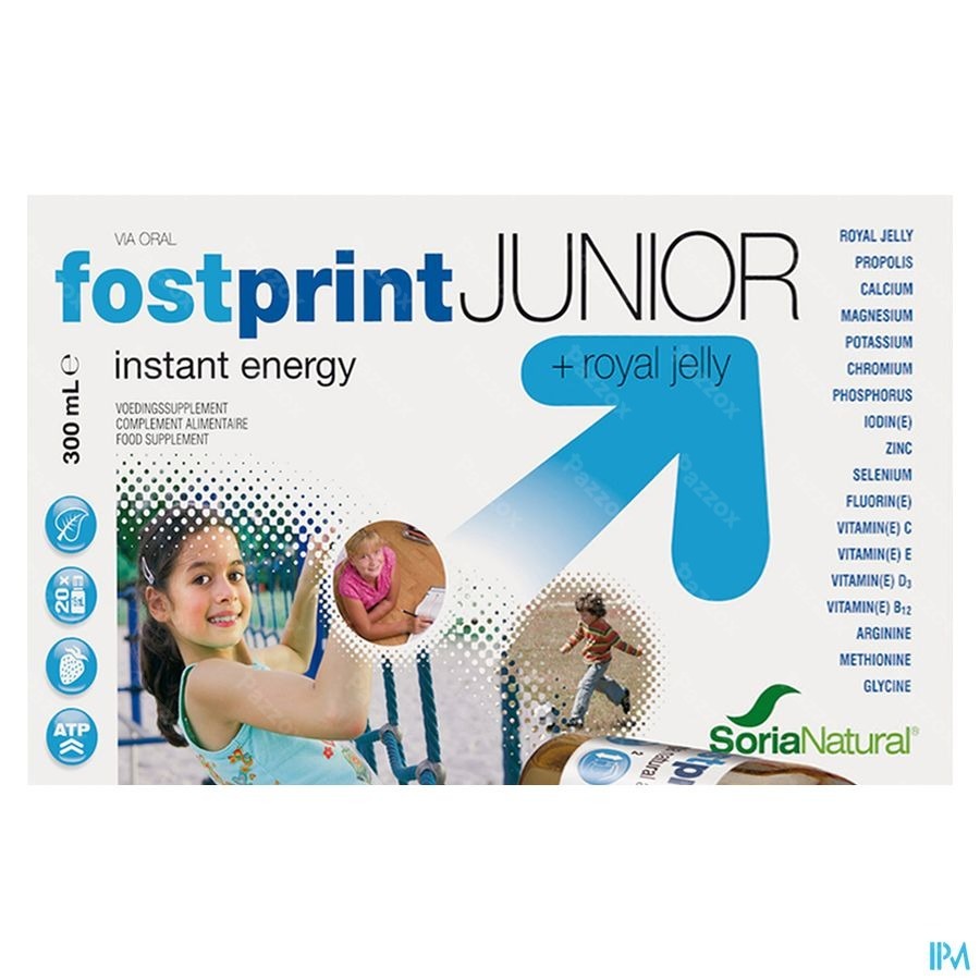 Soria Natural Fostprint Junior Natuurlijke Energieboost 15ml 20 Flesjes