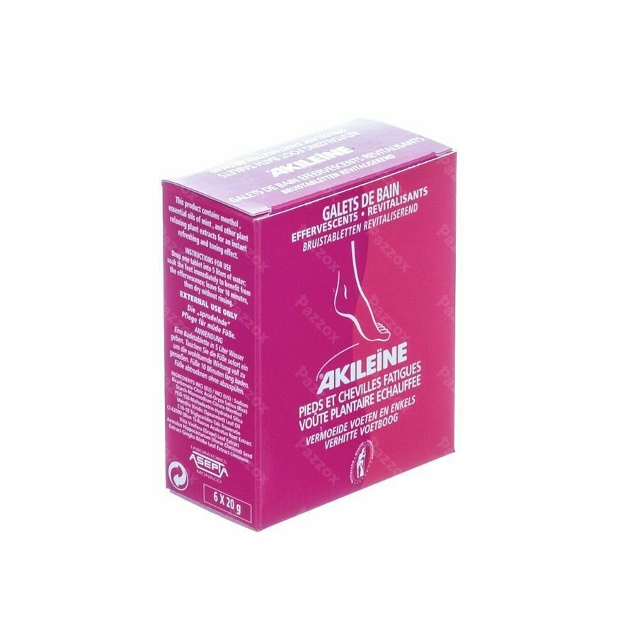 Akileïne Rood Voetbad Bruistabletten 6x20g 101230