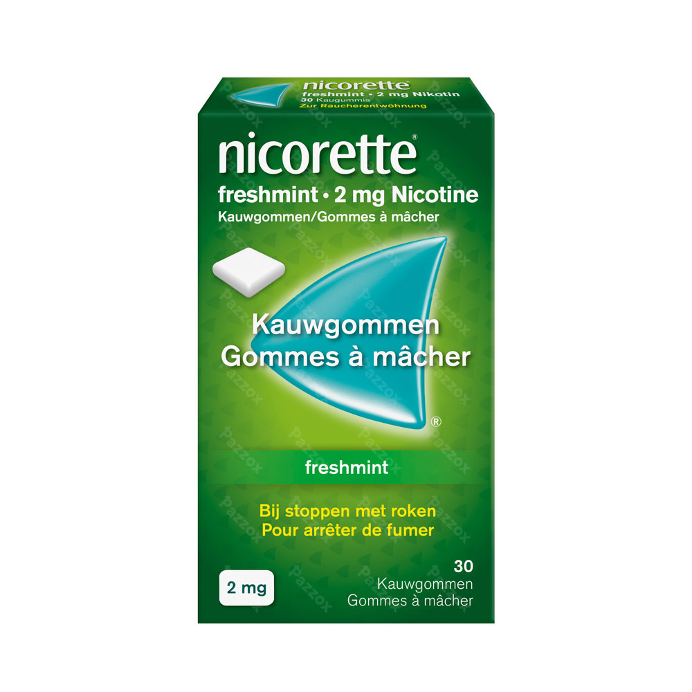 Nicorette Freshmint Kauwgom Suikervrij 30x2mg