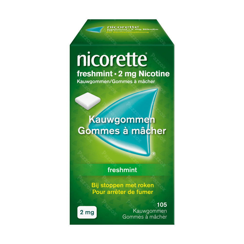 Nicorette Freshmint Kauwgom Suikervrij 105x2mg