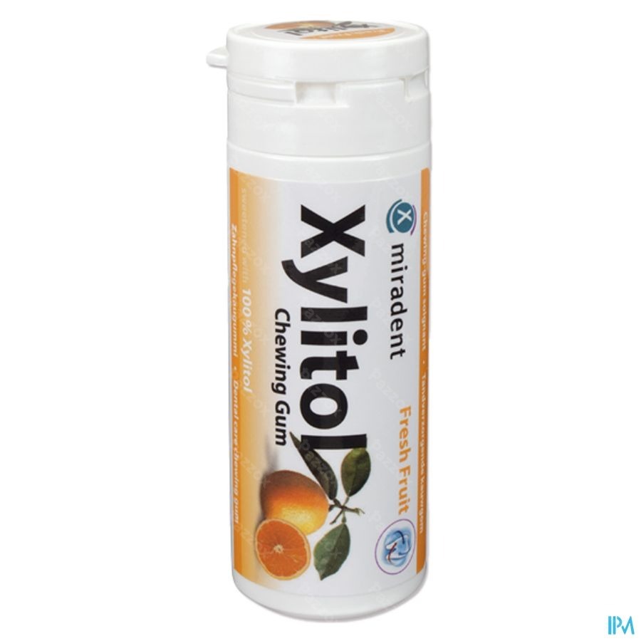 Miradent Kauwgom Xylitol Fruit Z/suiker 30