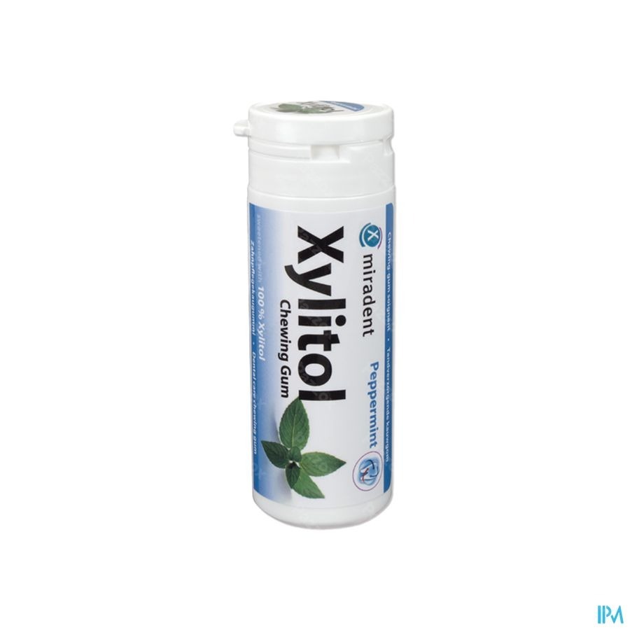 Miradent Kauwgom Xylitol Pepermunt Zonder Suiker 30 Stuks