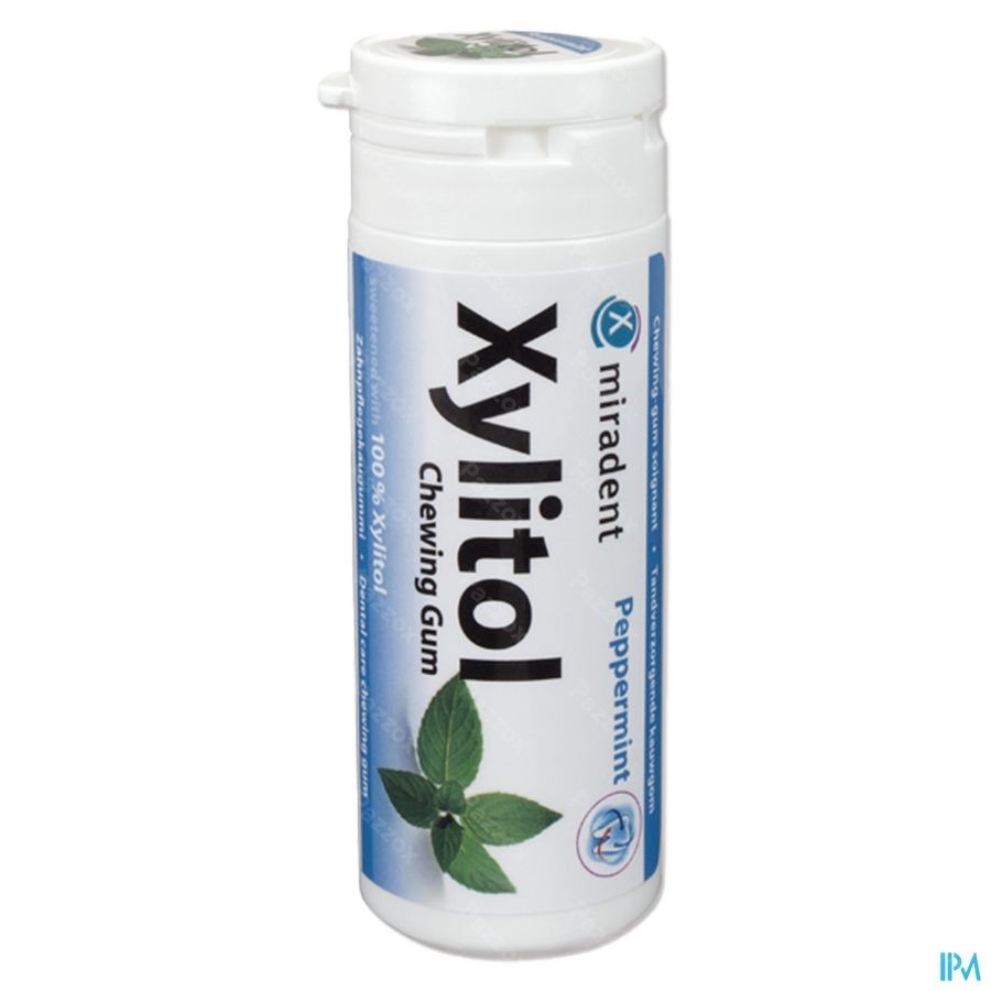 Miradent Kauwgom Xylitol Pepermunt Zonder Suiker 30 Stuks
