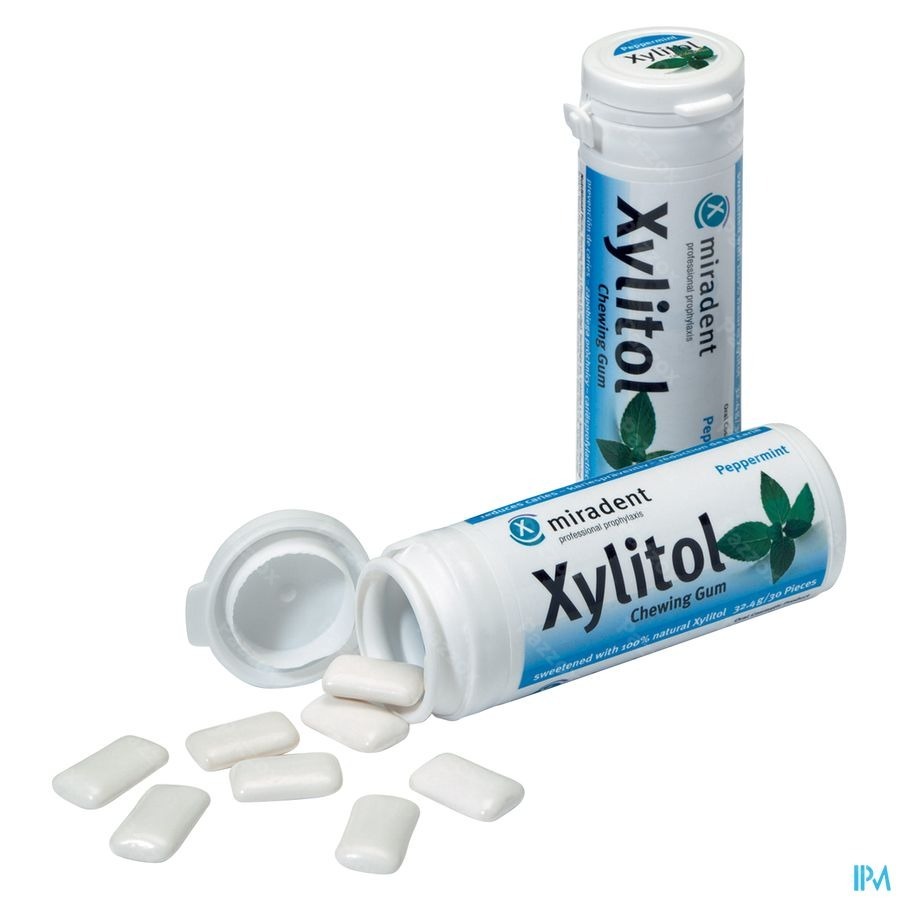 Miradent Kauwgom Xylitol Pepermunt Zonder Suiker 30 Stuks