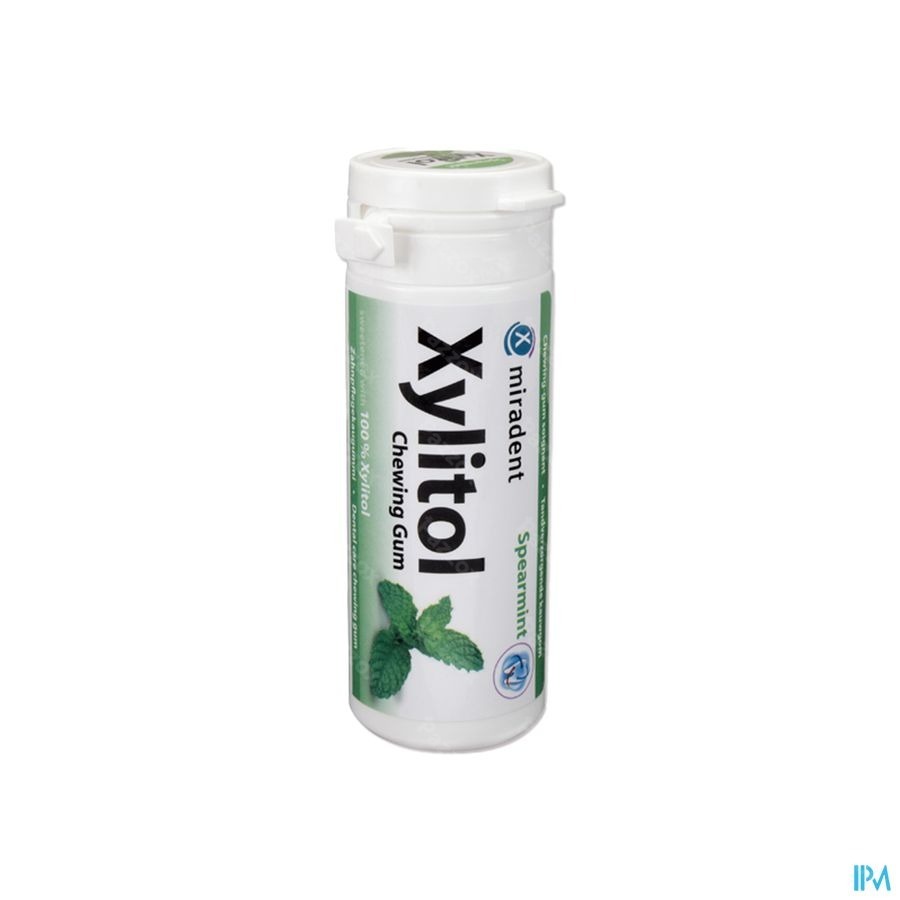 Miradent Kauwgom Xylitol Groene Munt Zonder Suiker 30 Stuks