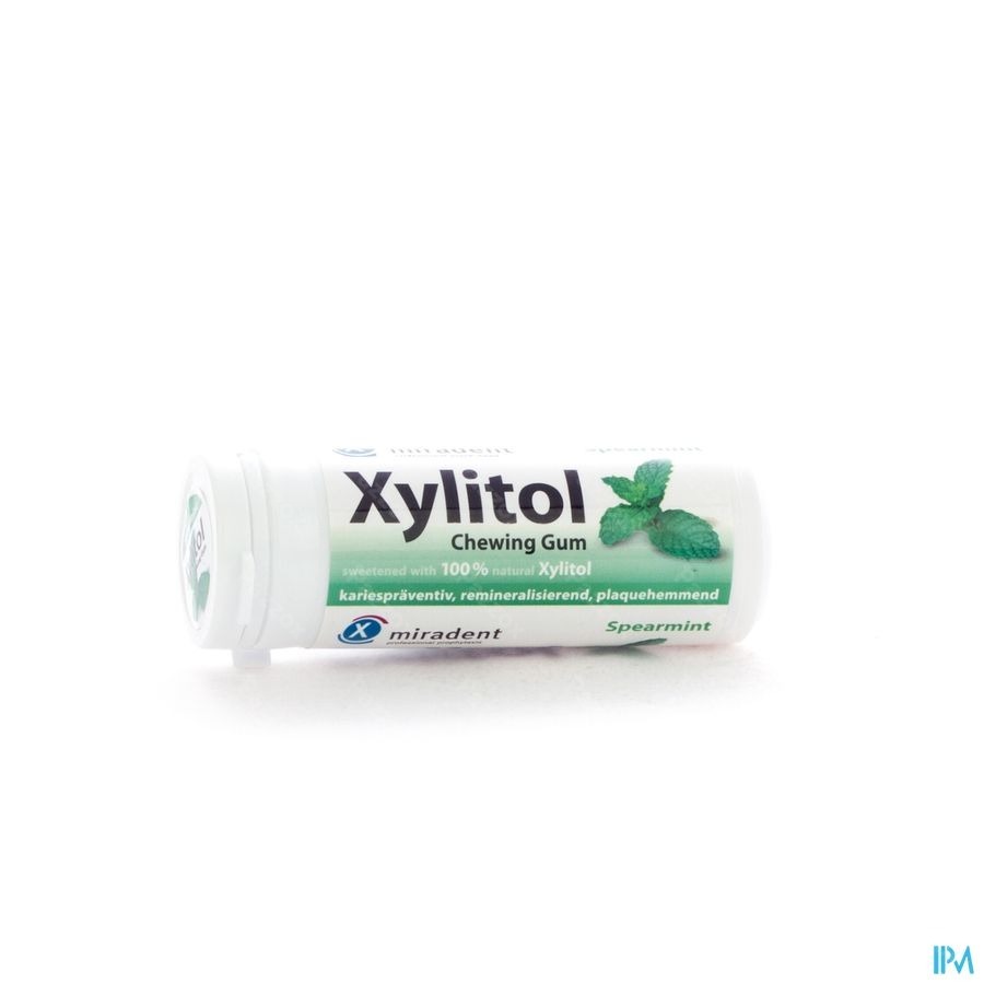 Miradent Kauwgom Xylitol Groene Munt Zonder Suiker 30 Stuks