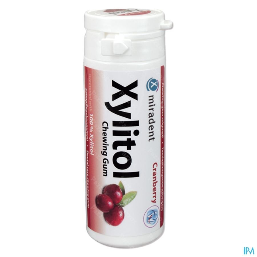 Miradent Kauwgom Xylitol Veenbes Zonder Suiker 30 stuks