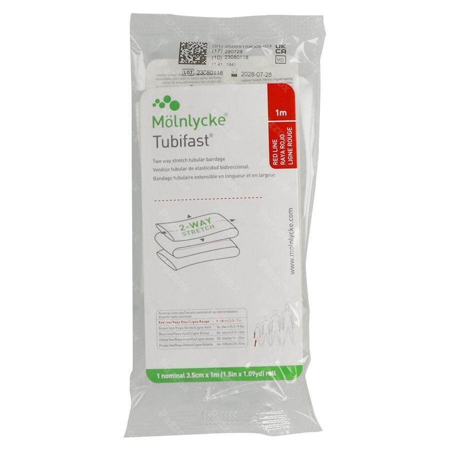 Tubifast Rood 3,50cmx 1m 1 2480