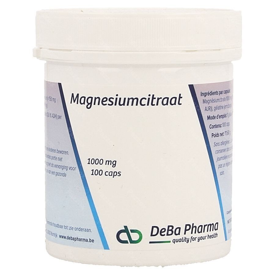 Deba Pharma Magnesiumcitraat 1000mg 100 Capsules