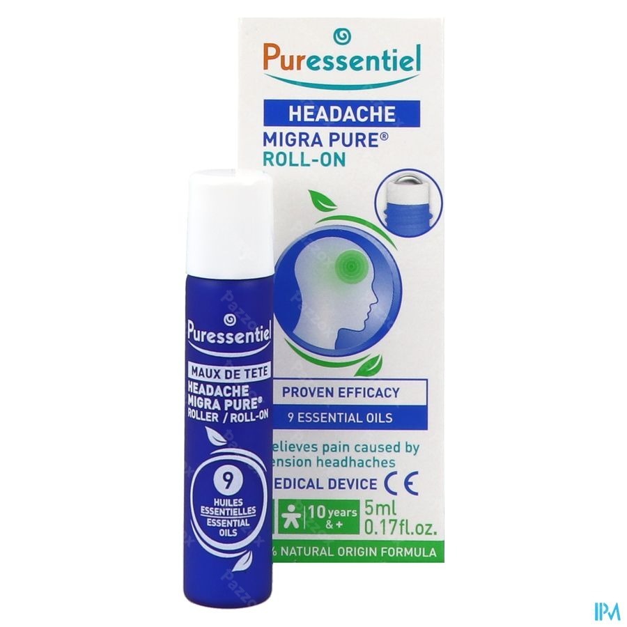 Puressentiel Roller Hoofdpijn 9 Ess Olie 5ml