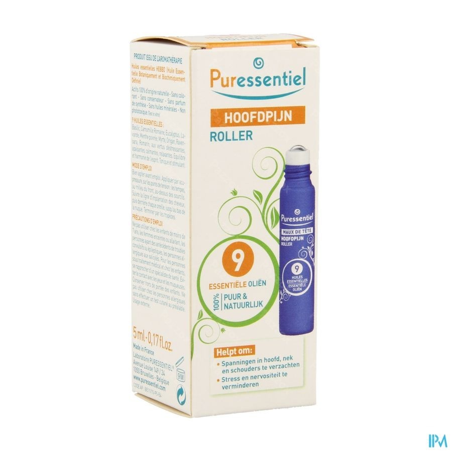 Puressentiel Roller Hoofdpijn 9 Ess Olie 5ml