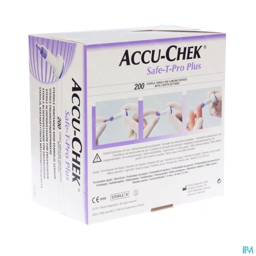 Accu Chek Safe T Pro Plus Steriele Wegwerp Prikpen 200 Stuks