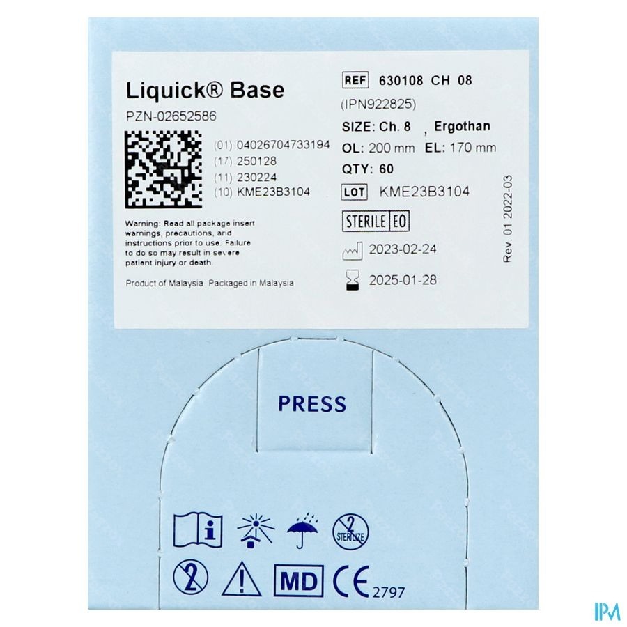 Liquick Base Ergoth.blaassonde Ch08 20cm 60 630108