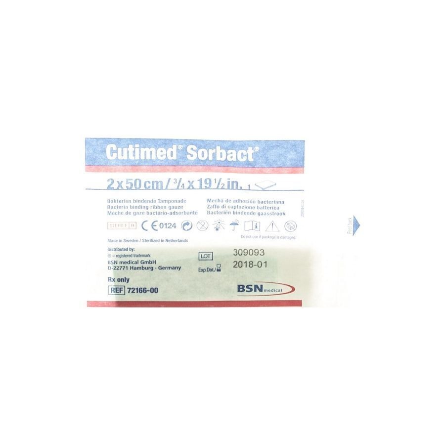 Cutimed Sorbact Gaasstrook 2x50cm 1 7216600