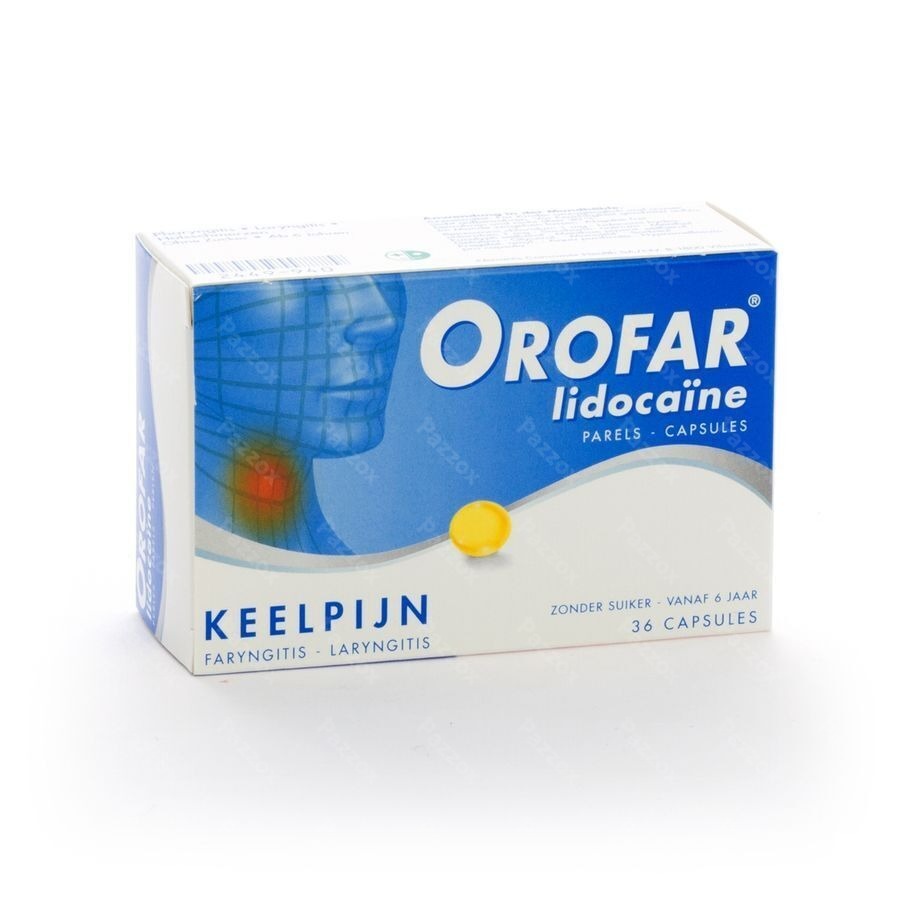 Orofar Lidocaine Parels Zachte Caps 36