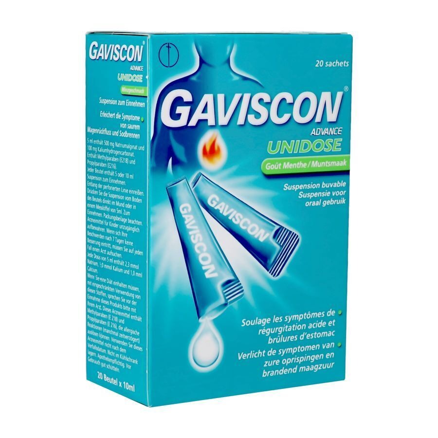 Gaviscon Advance Orale Susp. Munt Ud Zakje 20x10ml
