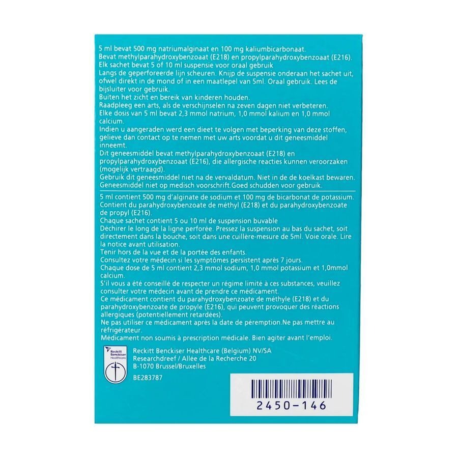 Gaviscon Advance Orale Susp. Munt Ud Zakje 20x10ml