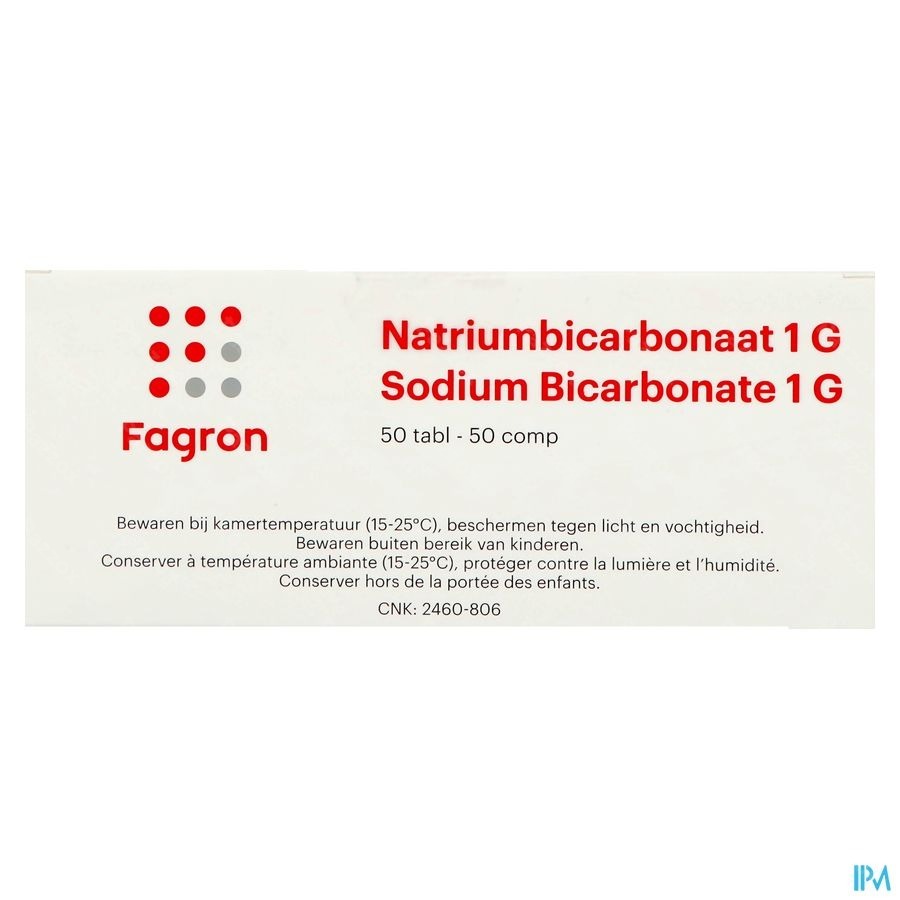 Natriumbicarbonaat 1g Ud Tabl 50 Fag