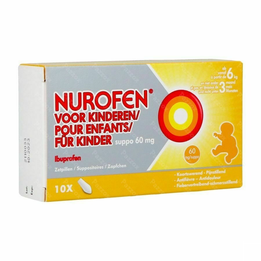 Nurofen voor Kinderen 60mg 10 Zetpillen