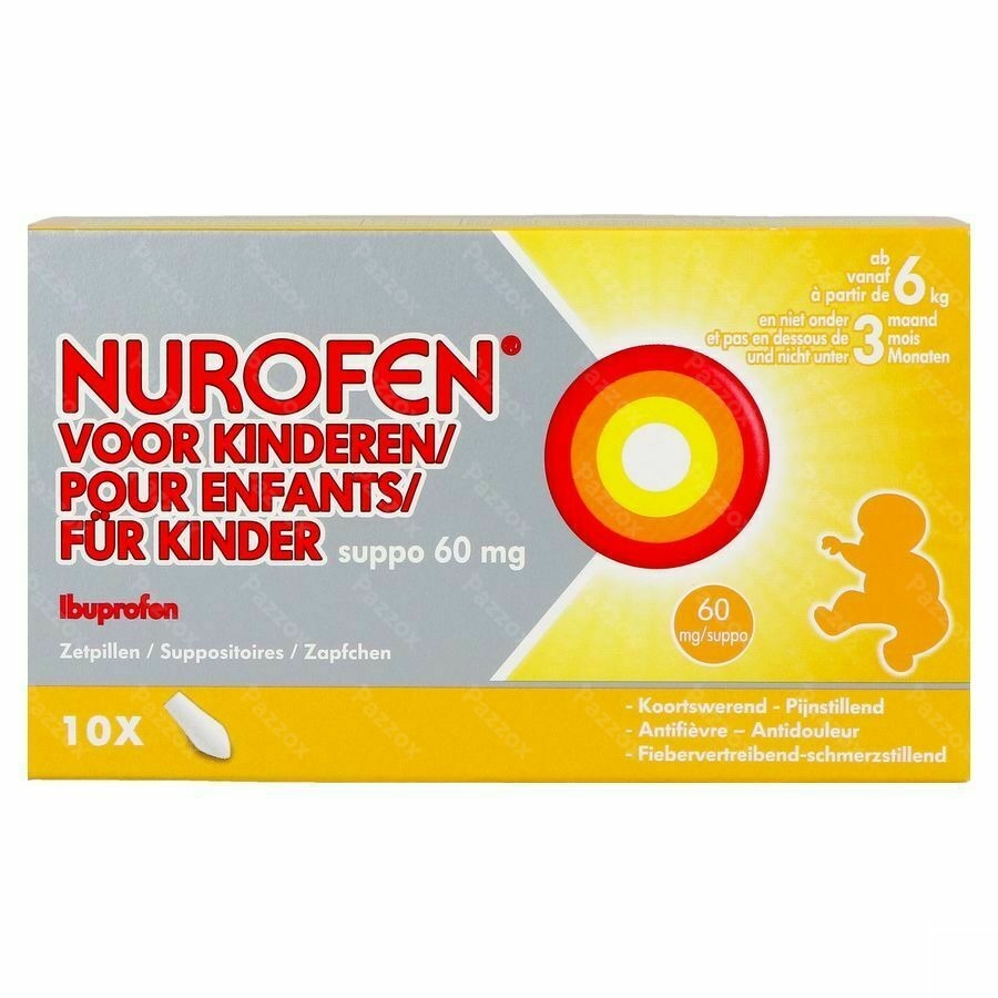 Nurofen voor Kinderen 60mg 10 Zetpillen