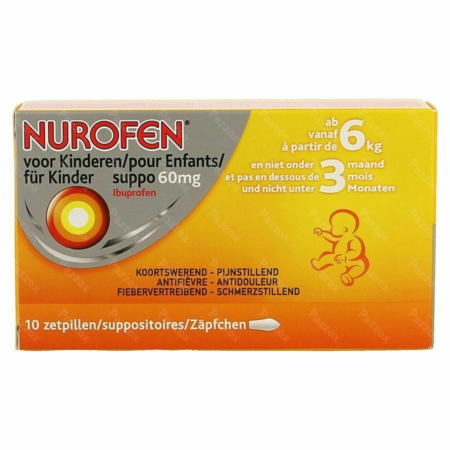 Nurofen voor Kinderen 60mg 10 Zetpillen