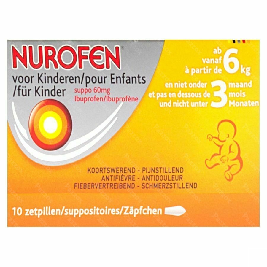 Nurofen voor Kinderen 60mg 10 Zetpillen