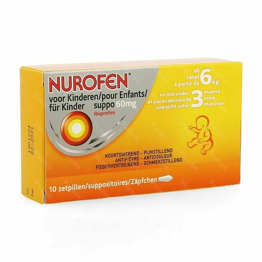 Nurofen voor Kinderen 60mg 10 Zetpillen