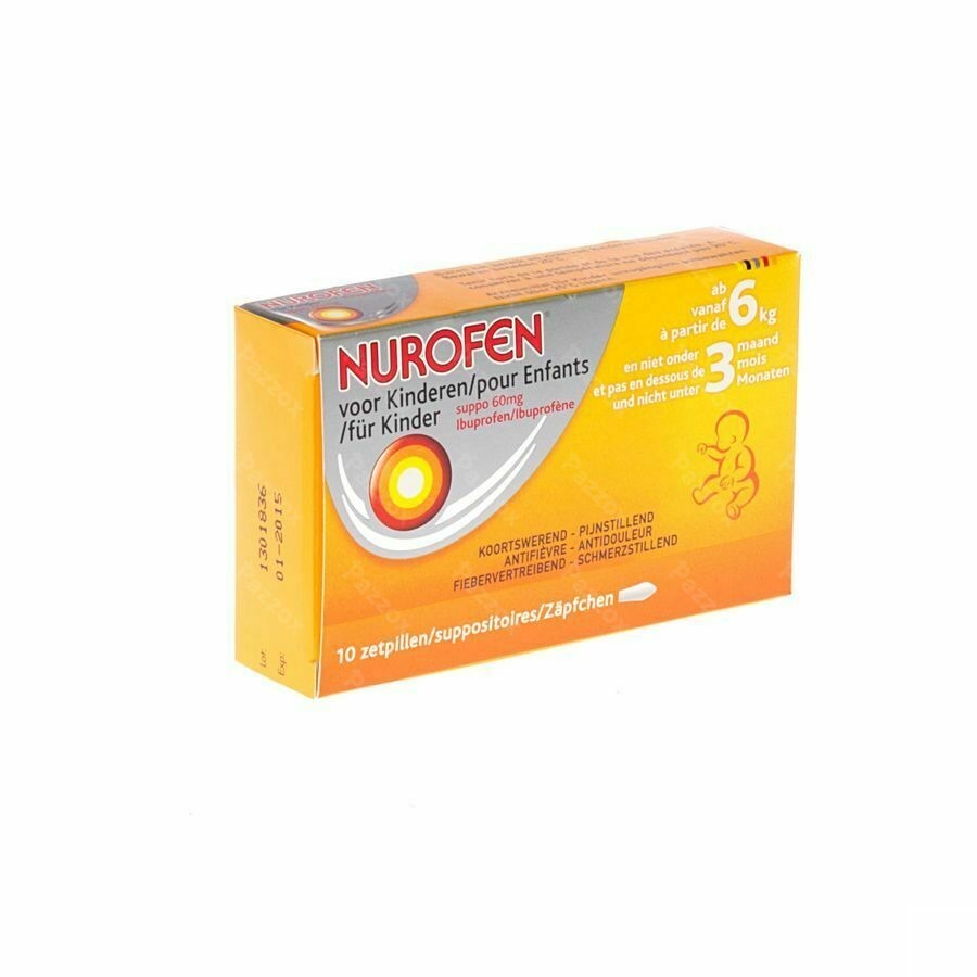 Nurofen voor Kinderen 60mg 10 Zetpillen