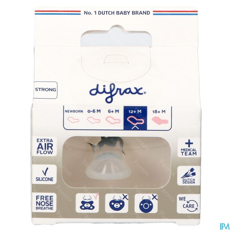 Difrax Fopspeen Dental Semi Filled +12m 346