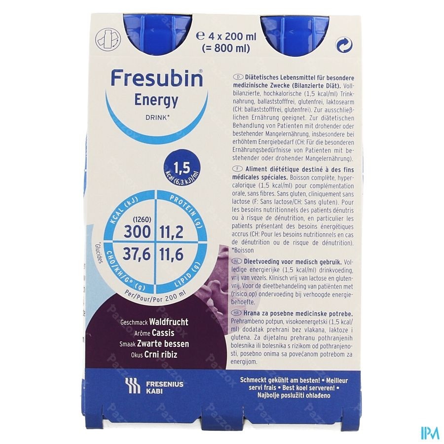 Fresubin Energy Drink 200ml Cassis/zwarte Bessen