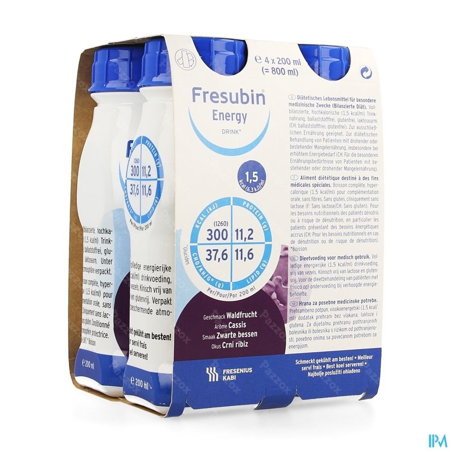 Fresubin Energy Drink 200ml Cassis/zwarte Bessen