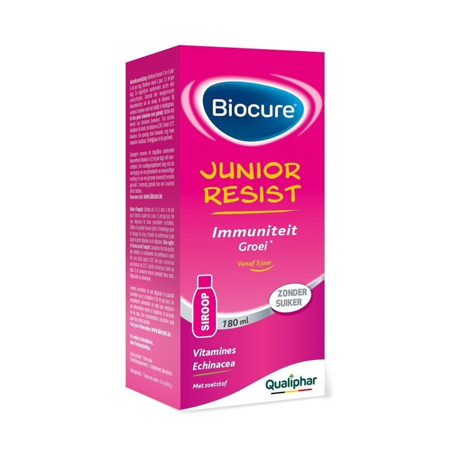 Biocure Junior Resist Siroop Suikervrij Multivitamine Weerstand 180ml