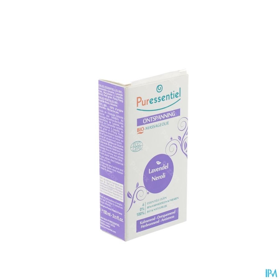 Puressentiel Mass.olie Lavendel-neroli Bio 100ml