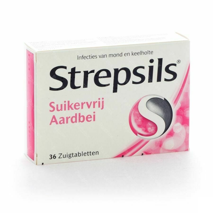 Strepsils Suikervrij Aardbeien Past 36