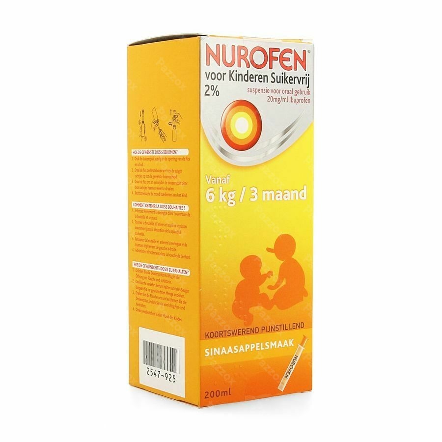 Nurofen Kind Sinaas Susp Suikervrij 200ml