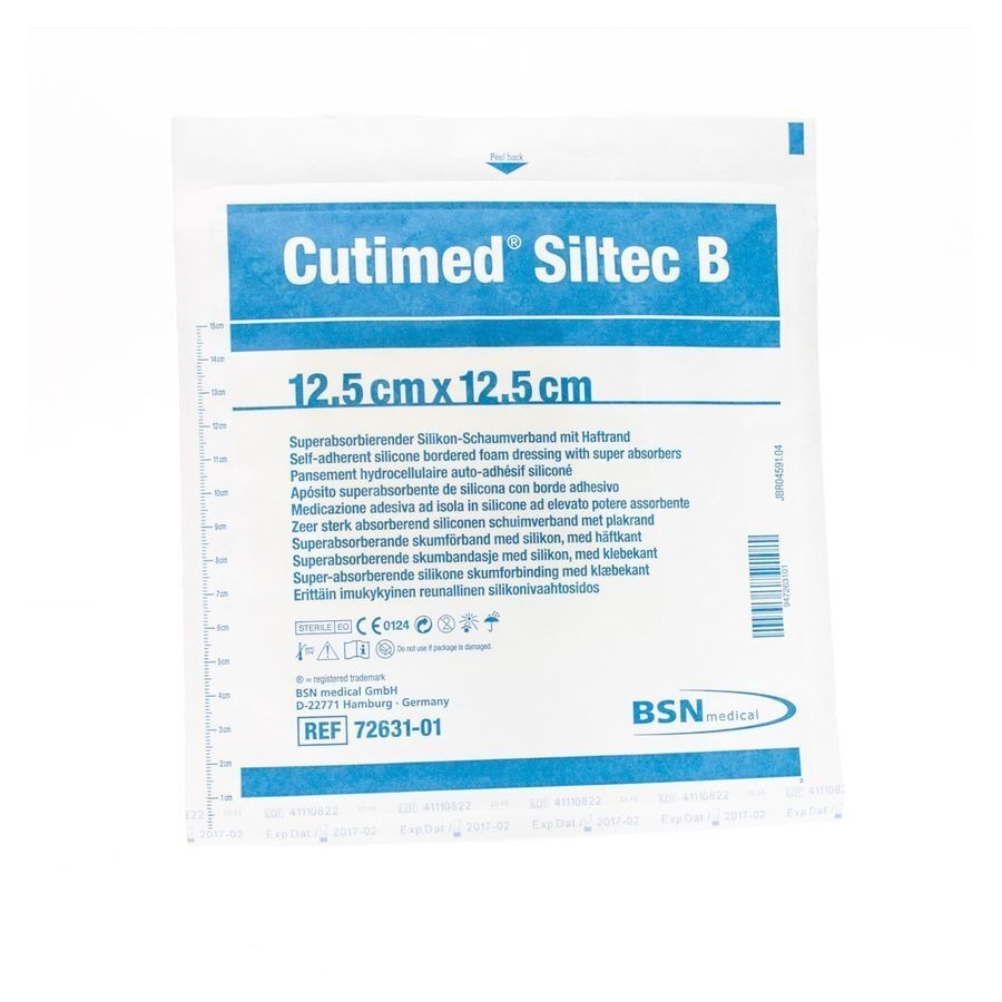 Cutimed Siltec B Kp Steriel 12,5x12,5cm 1 7328401