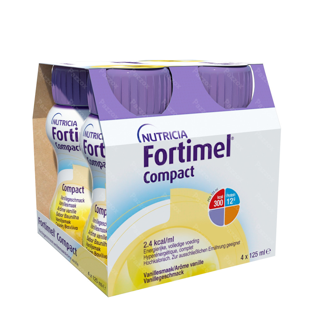 Fortimel Compact Vanille Flesjes 4x125ml