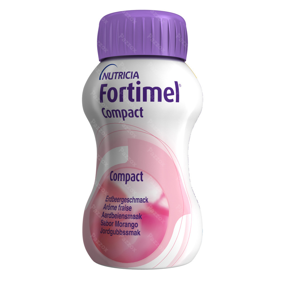 Fortimel Compact Aardbei Flesjes 4x125ml