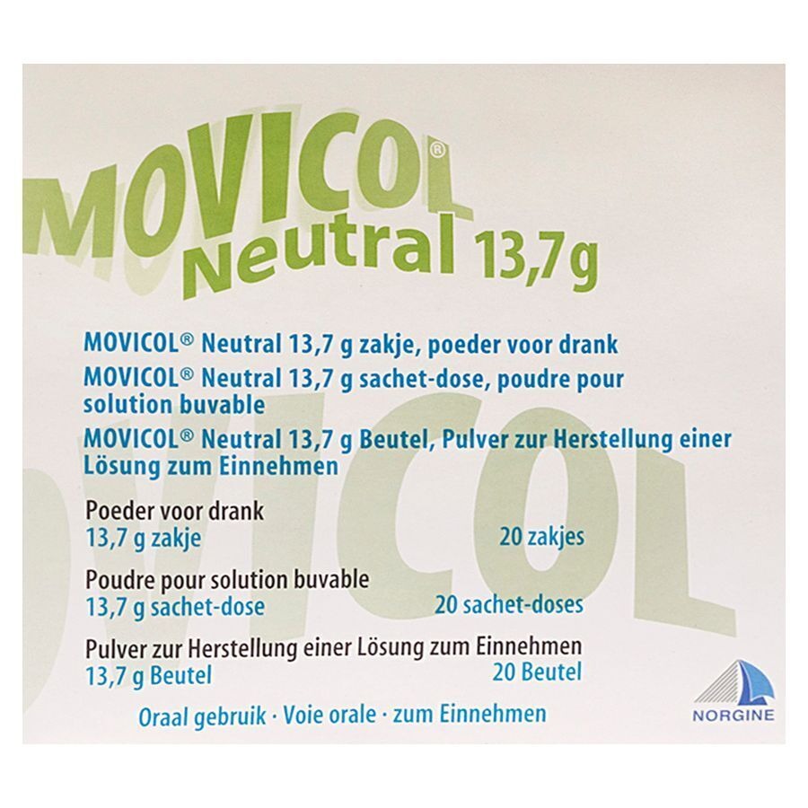 Movicol Neutral Zakjes 20 X 13,7g