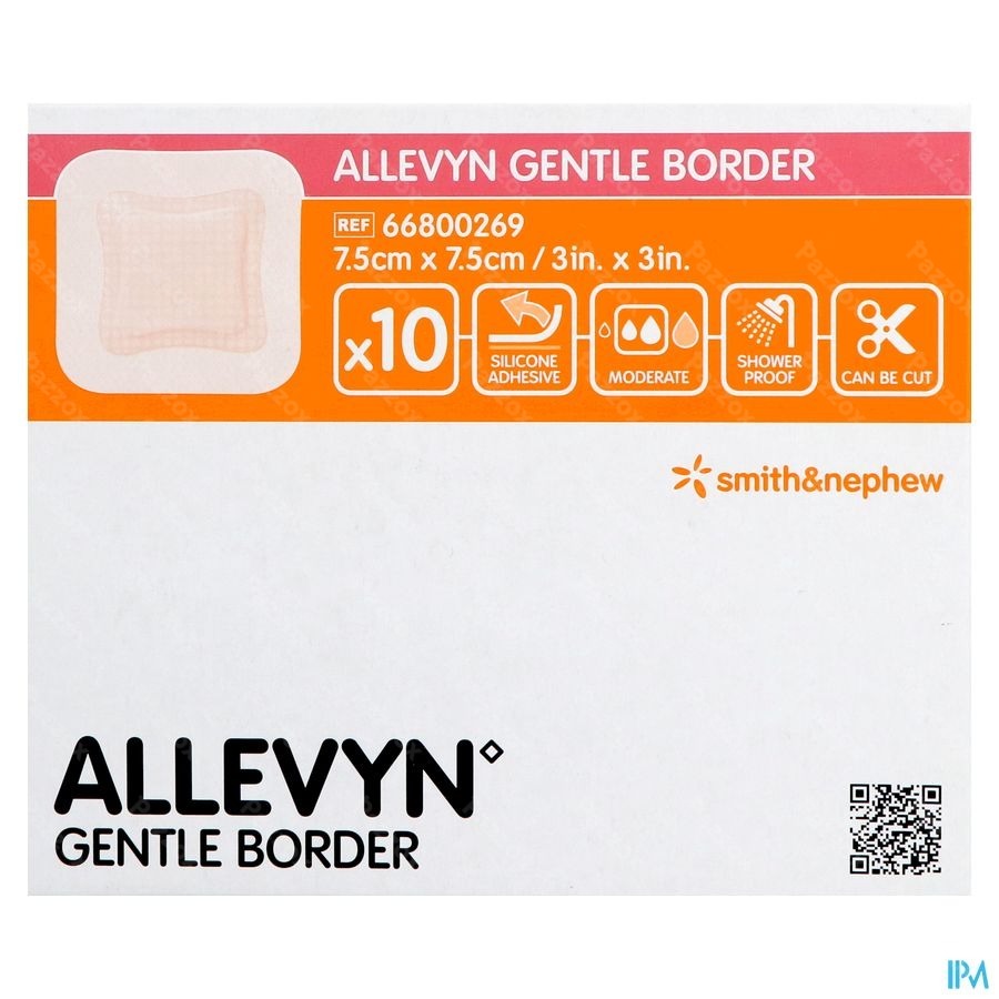 Allevyn Gentle Border Ster 7,5x 7,5cm 10 66800269